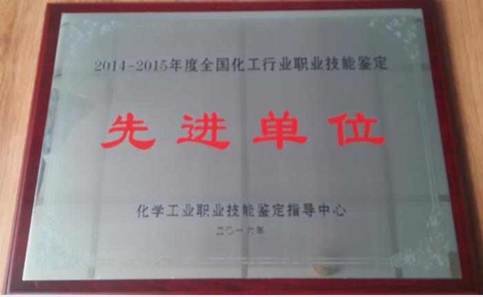 2014-2015化工行業(yè)職業(yè)技能鑒定先進集體銅牌-縮.jpg